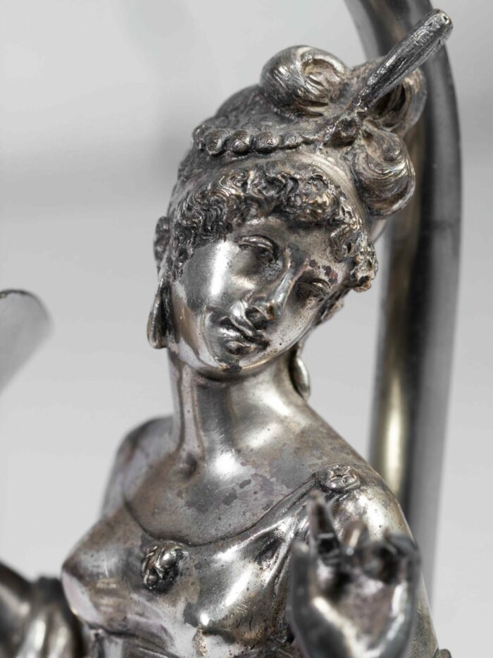Pair Silvered Lamp Bases - Image 3