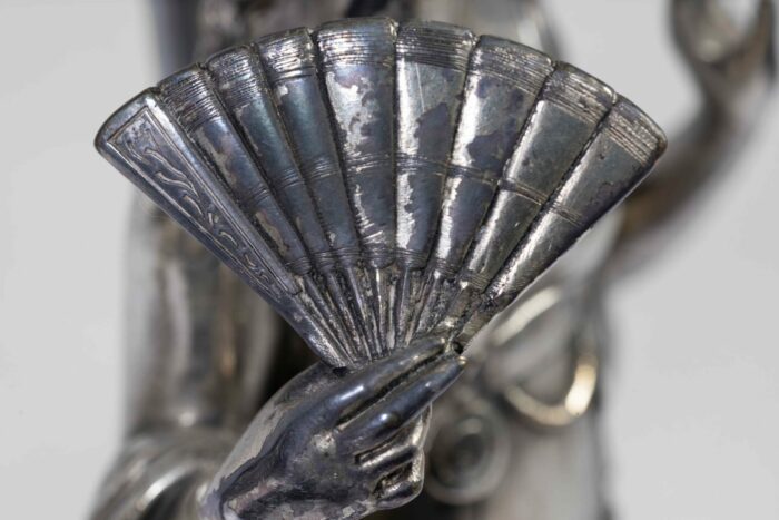 Pair Silvered Lamp Bases - Image 5
