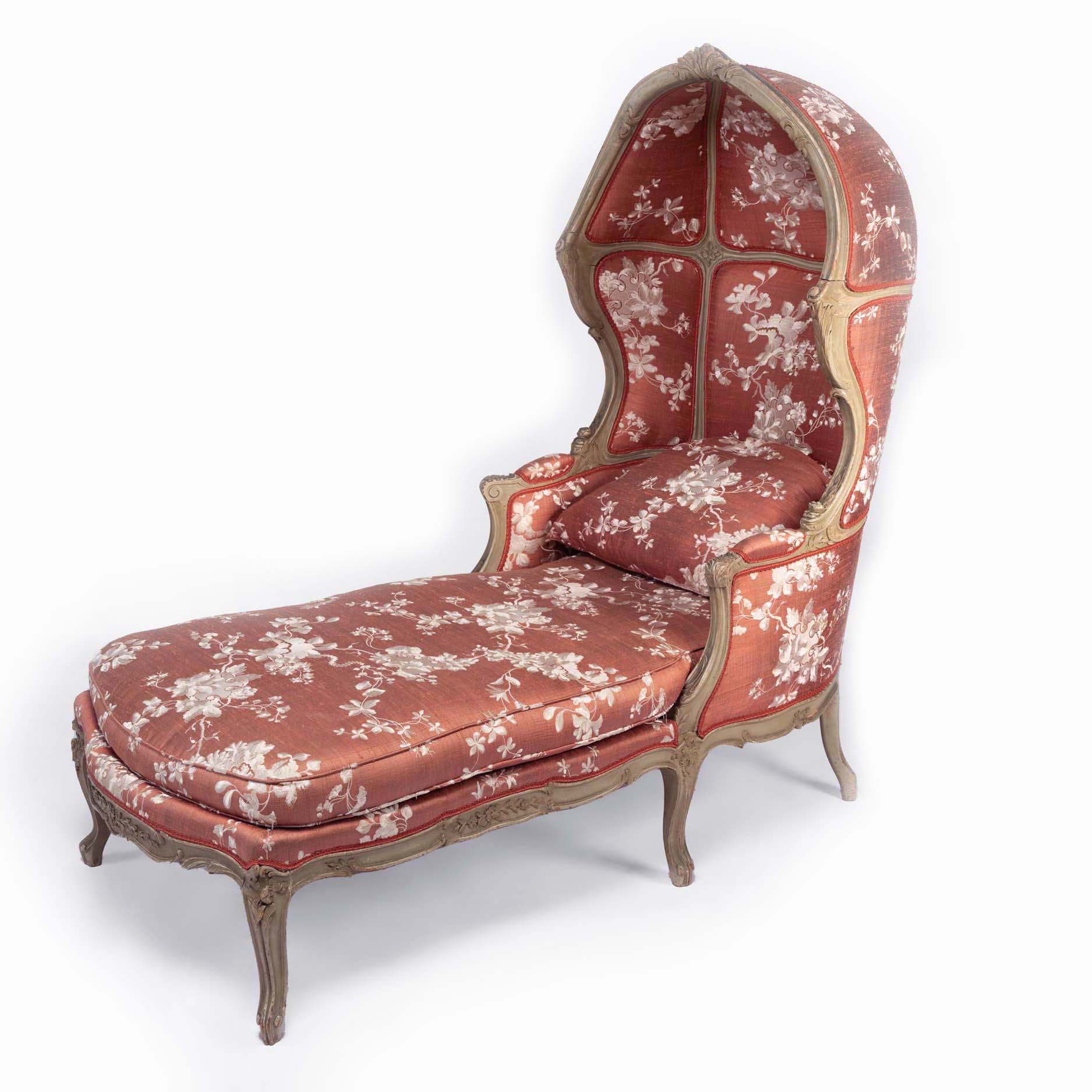 18th Century French Decorated Chaise longue 1