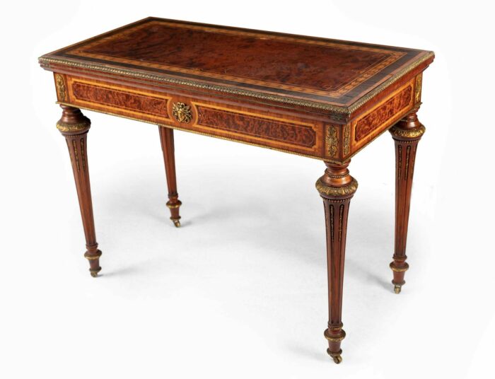 19th Century English Marquetry Card Table - Image 4