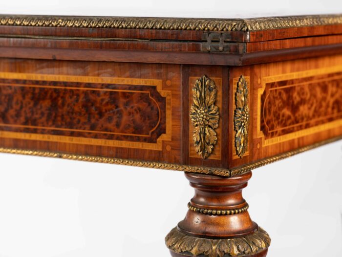 19th Century English Marquetry Card Table - Image 5