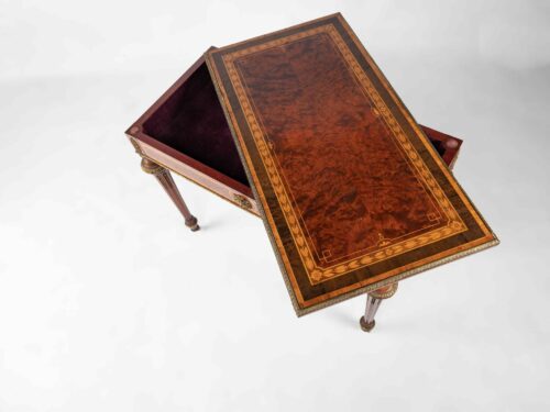 19th Century English Marquetry Card table 2346Q 2 scaled
