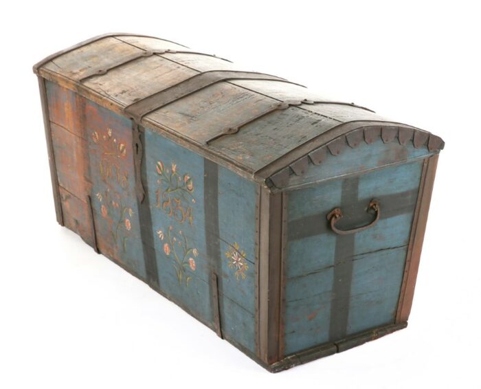 19th Century Folk Art Antique Dowry Chest - Image 3