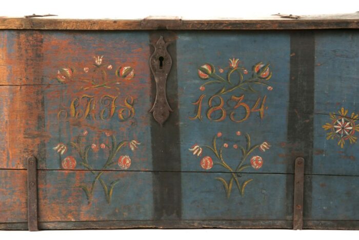 19th Century Folk Art Coffer 21L90P d