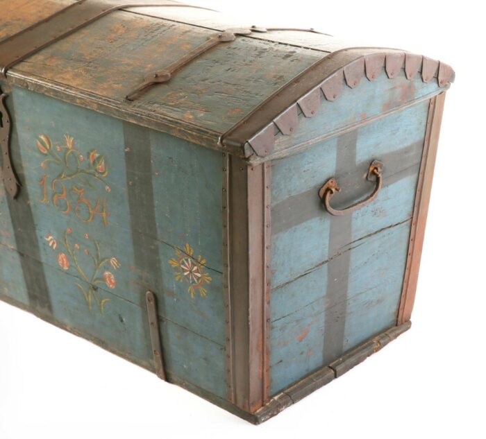 19th Century Folk Art Antique Dowry Chest - Image 6