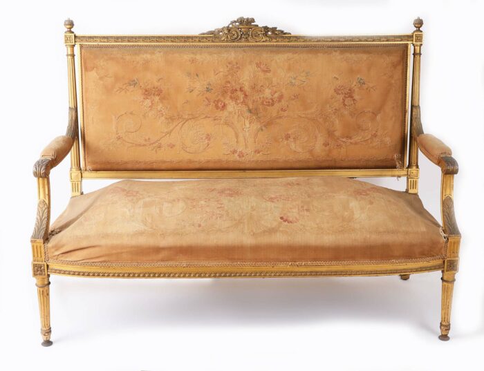 19th-Century-French-Decorated-Louis-XVI-Settee-21L88Pc