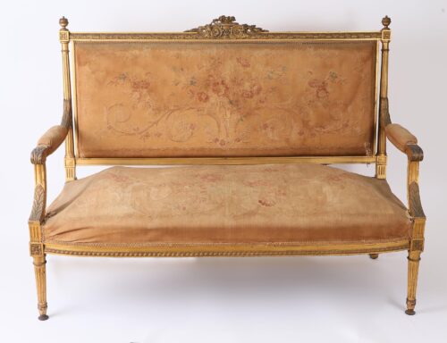 19th Century French Decorated Louis XVI Settee 21L88Pc a 1