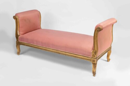 19th Century French Gilded LouisXVI Window Seat Antique 2334Q c scaled