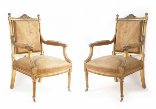 19th century French Louis XVI Armchairs 21L88Pb a scaled