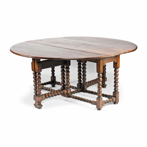 19th Century English Oak Gate Leg Dining Table