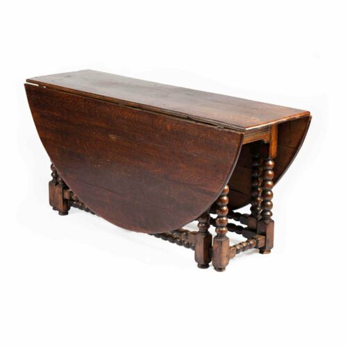 19th century english oak gate leg dining table 2311R b scaled