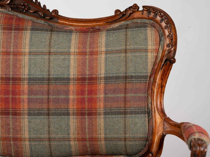 Settee - C19th French walnut Louis XV settee - Image 4