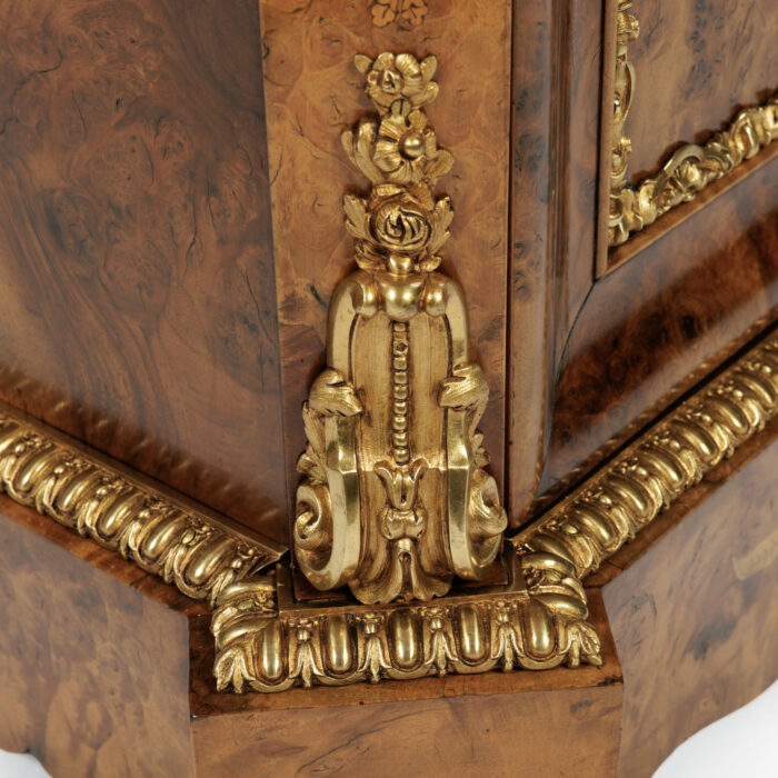 Pair 19th Century Marquetry Pier Cabinets Antique - Image 5