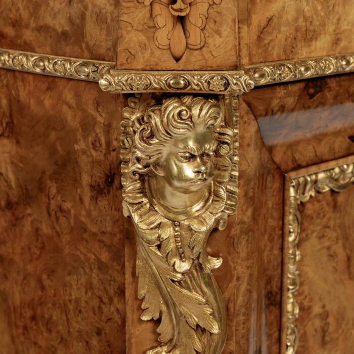 Pair 19th Century Marquetry Pier Cabinets Antique - Image 6