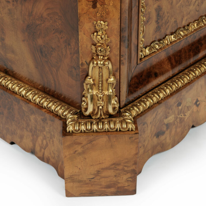 Pair 19th Century Marquetry Pier Cabinets Antique - Image 7