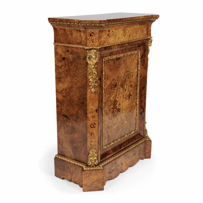 Pair 19th Century Marquetry Pier Cabinets Antique - Image 10