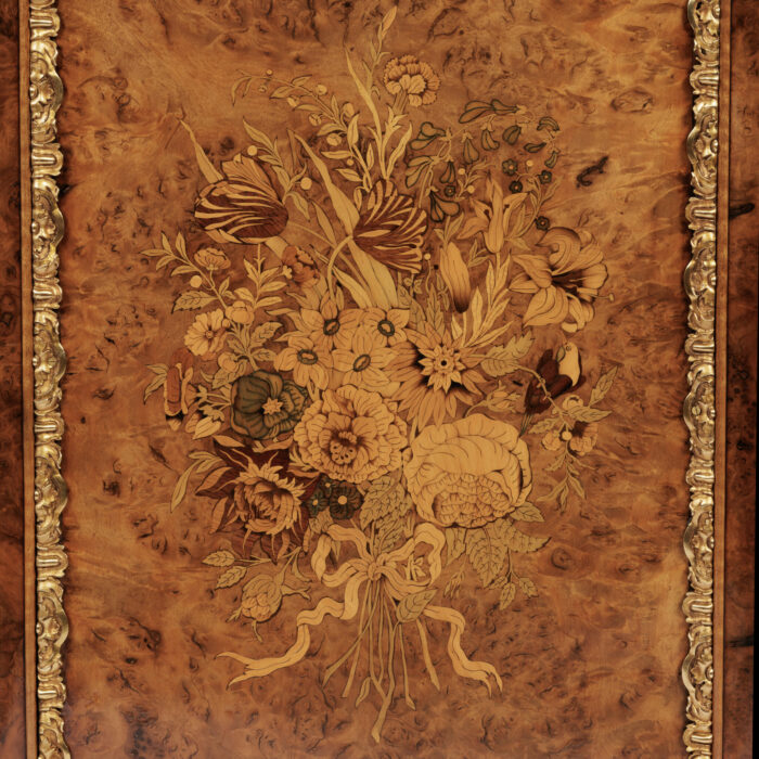 Pair 19th Century Marquetry Pier Cabinets Antique - Image 11