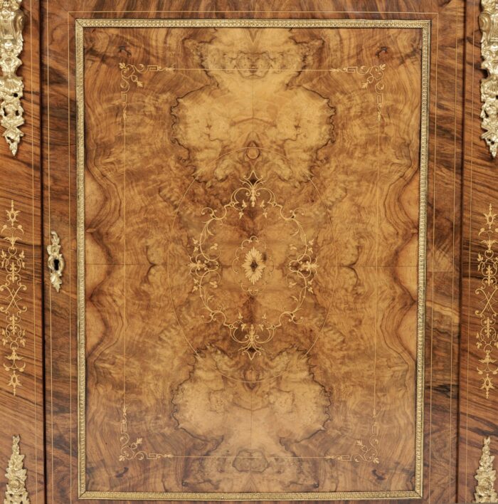 19th Century Antique English Walnut Side Cabinet - Image 4