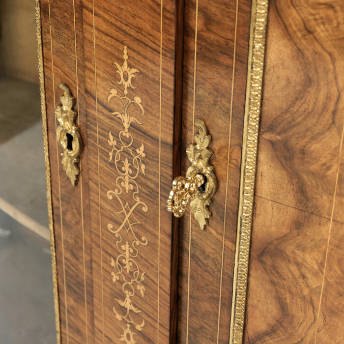 19th Century Antique English Walnut Side Cabinet - Image 7
