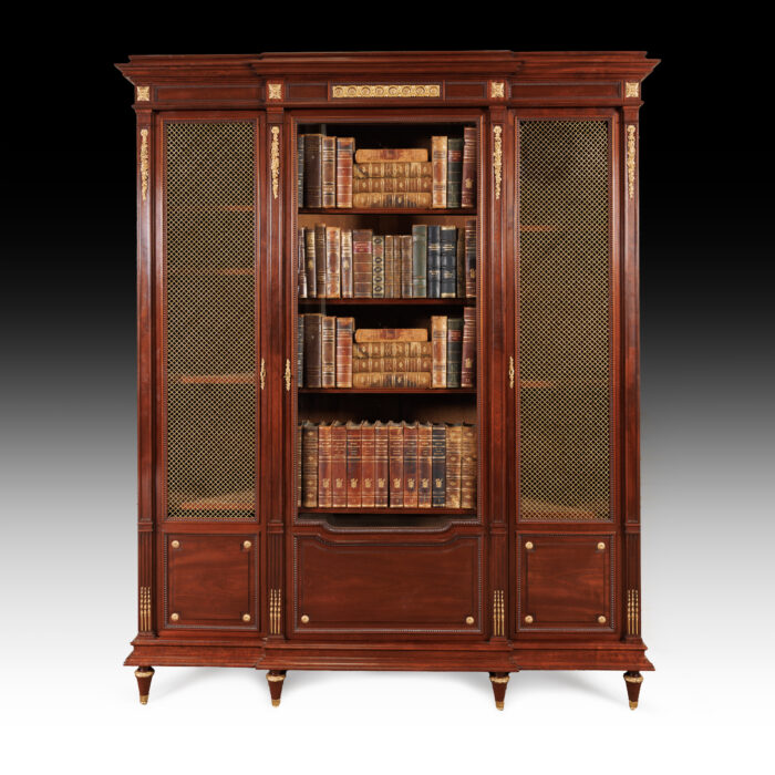 19th Century French Louis XVI Break-Front Bookcase
