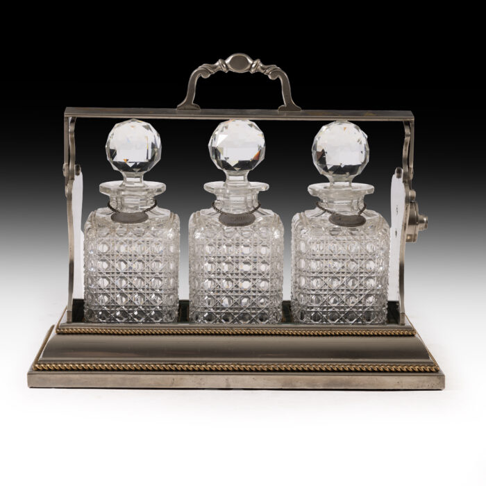 Early 20th Century Crystal & Silver Antique Tantalus