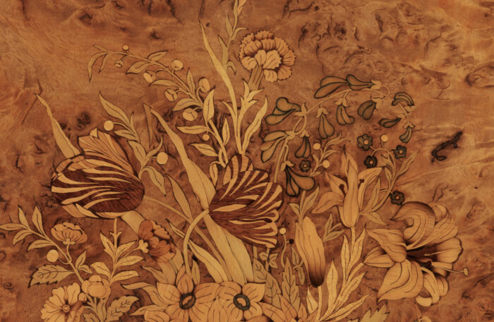 Pair 19th Century Marquetry Pier Cabinets Antique - Image 2