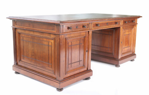 French-Walnut-Pedestal-Desk