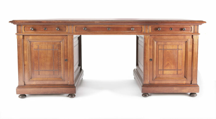 French Walnut Pedestal Desk - Image 2