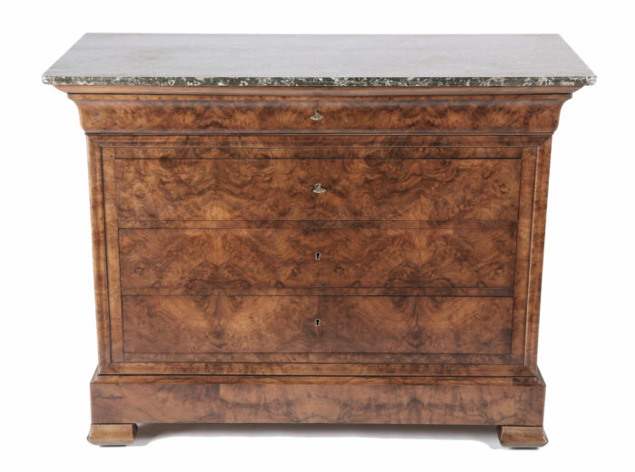19th Century French Burr Walnut Commode
