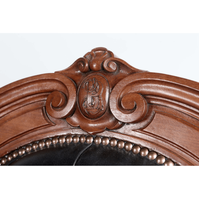 Pair 19th Century French Mahogany Arm Or Desk Chairs - Image 5