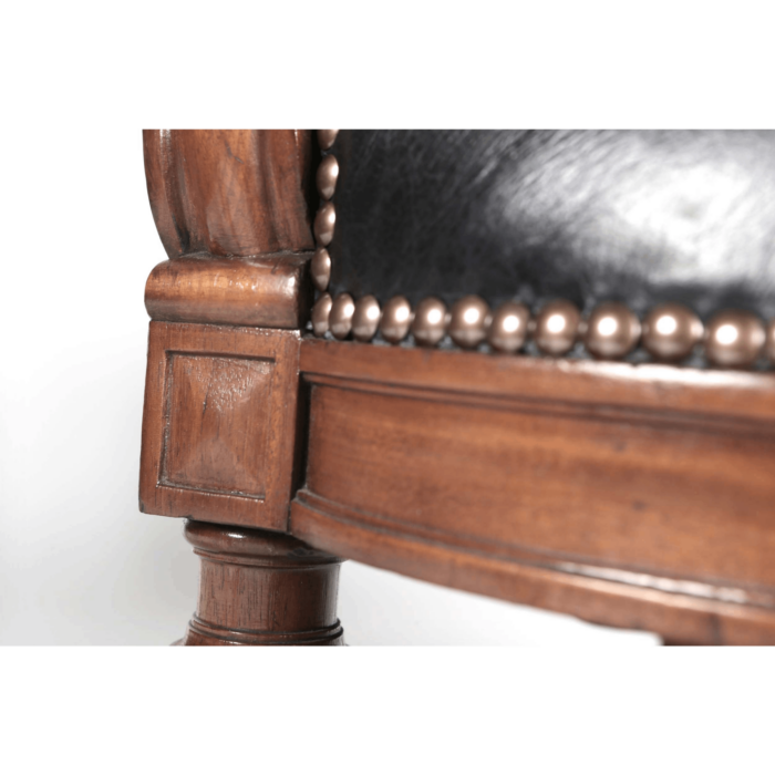 Pair 19th Century French Mahogany Arm Or Desk Chairs - Image 6