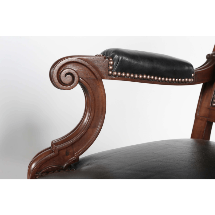 Pair 19th Century French Mahogany Arm Or Desk Chairs - Image 7