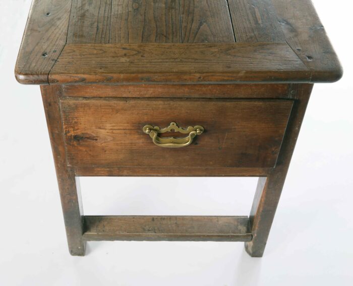 Antique Elm Side Table - Image 4