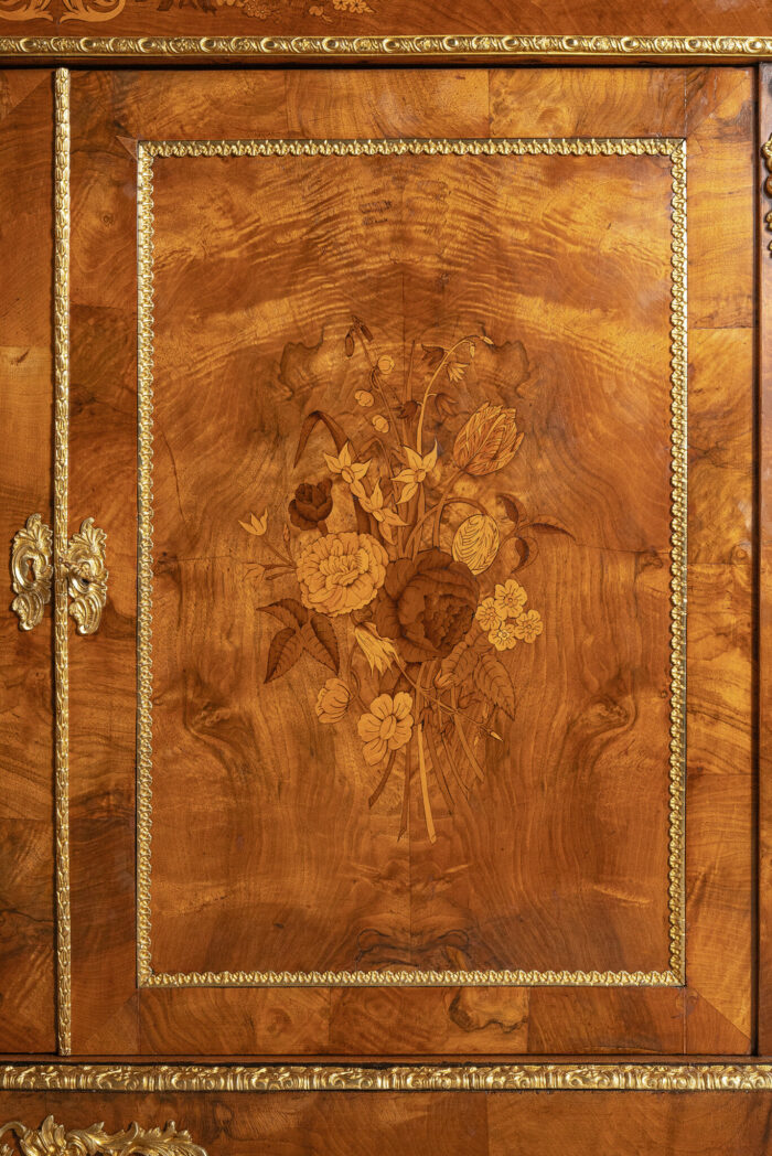 Marquetry Antique Bookcase Cabinet - Image 10