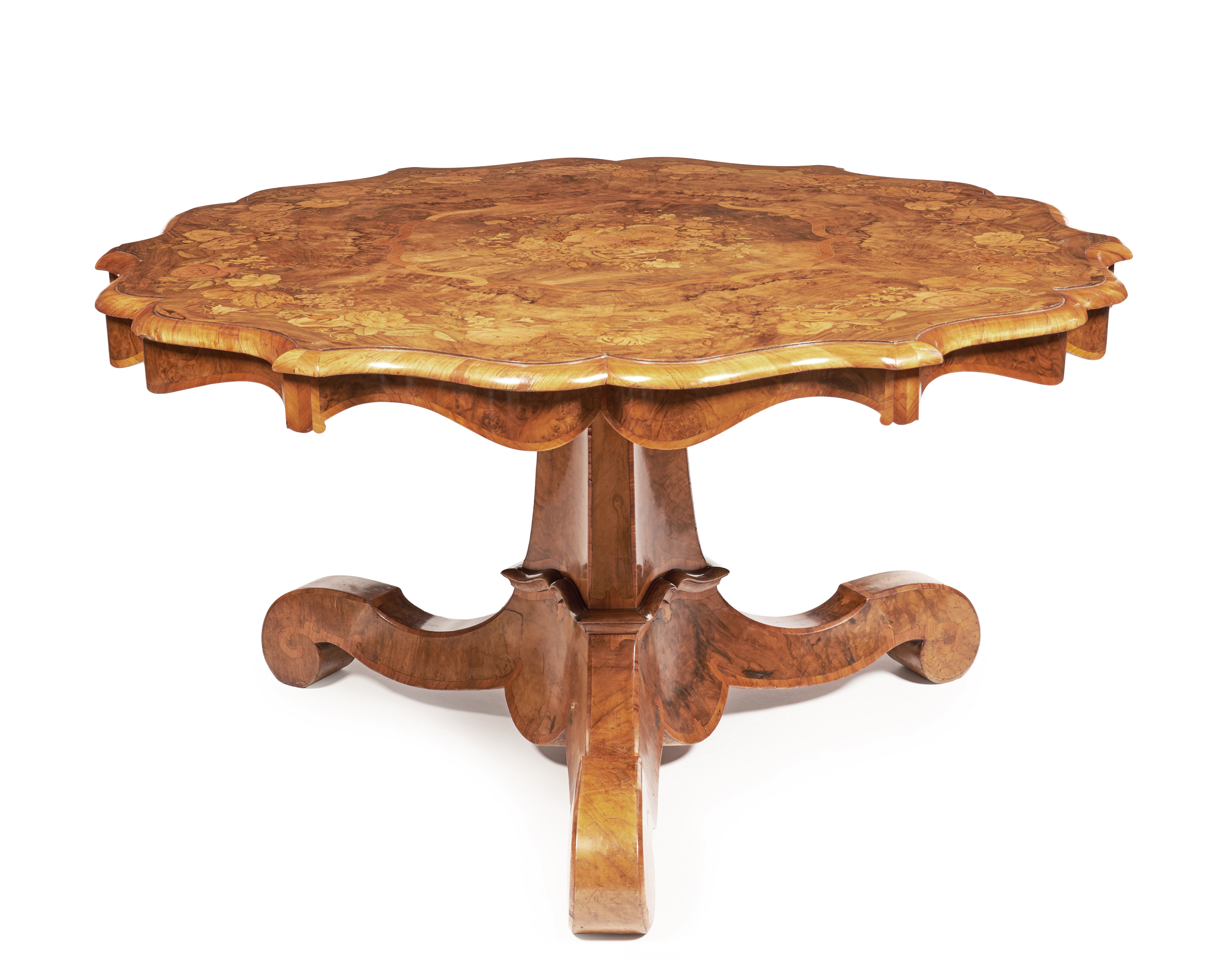 Exceptional English Inlaid Walnut Centre Table 184 English Centre Table in the Manner of Edward Holmes Baldock 23L 01 3