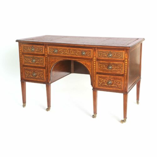 English Edwards and Roberts Sheraton Revival Writing Table L51PM a scaled