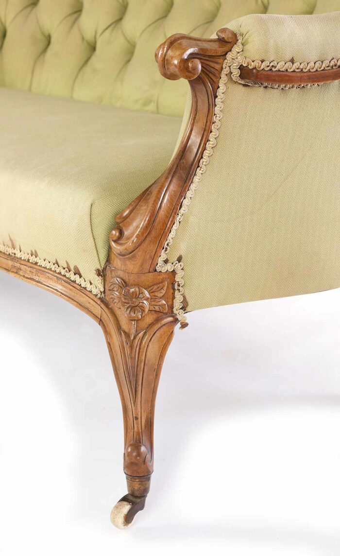 19th Century English Walnut Sofa - Image 5