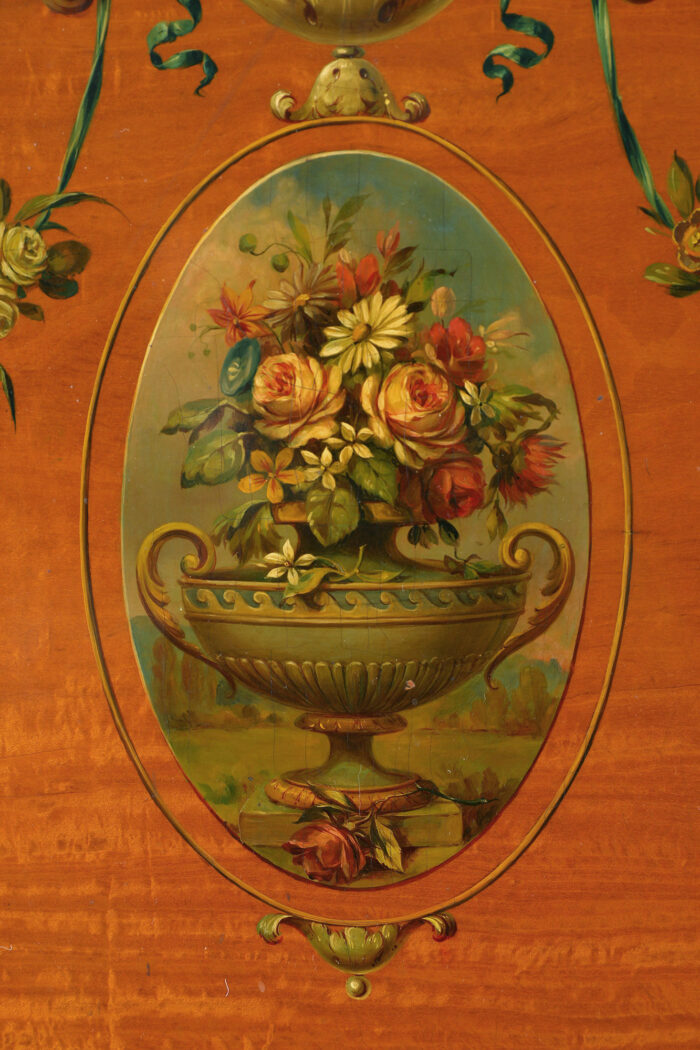 Exceptional French Hand Painted Queen Bedroom Suite - Image 6