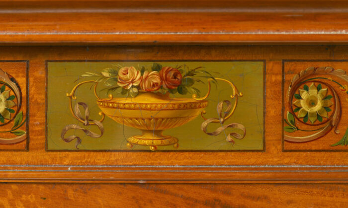 Exceptional French Hand Painted Queen Bedroom Suite - Image 12