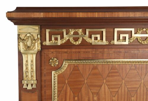 Exceptional French Marquetry Queen Bed 2119O 2 scaled