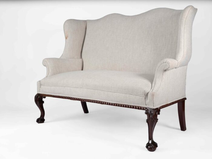 19th Century English Wing Settee - Image 9