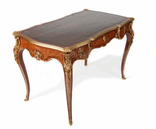 Fine 19th century French Serpentine Louis XV Bureau Plat 2033MPT 01 1 scaled