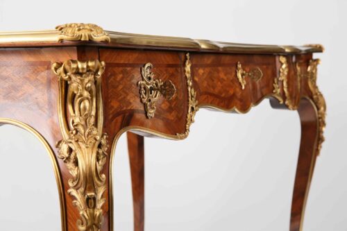 Fine 19th century French Serpentine Louis XV Bureau Plat 2033MPT 10 scaled
