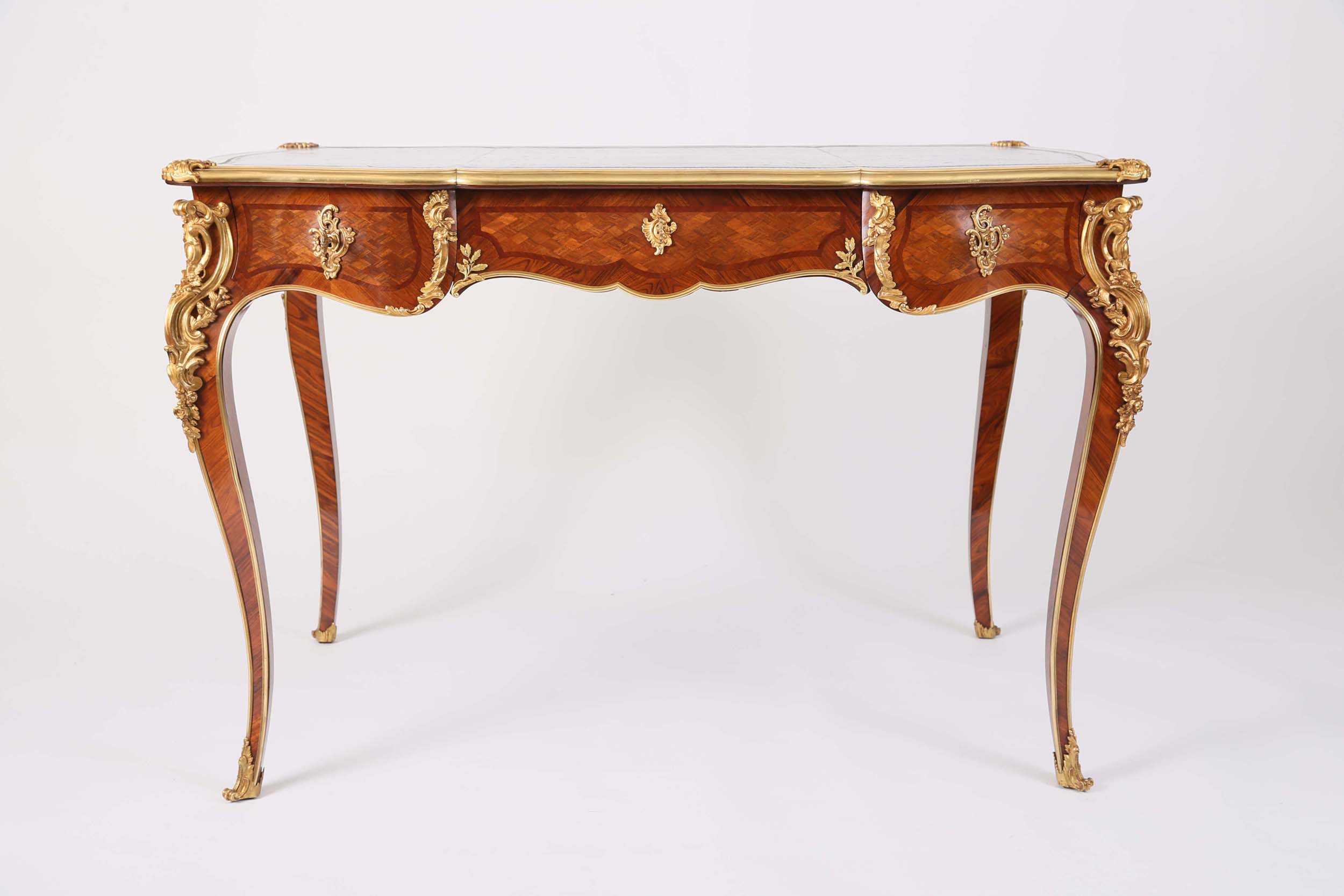Styling 19th Century Antiques - A Question of Context: Eight Antiques, Many Rooms 32 Fine 19th century French Serpentine Louis XV Bureau Plat 2033MPT c