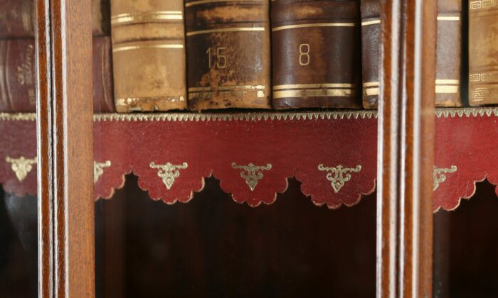 English Mahogany Bookcase Three Door - Image 4