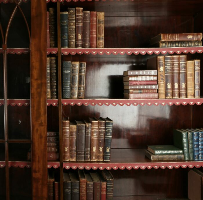English Mahogany Bookcase Three Door - Image 11