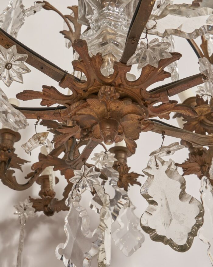 French Antique Crystal Chandelier 38L b