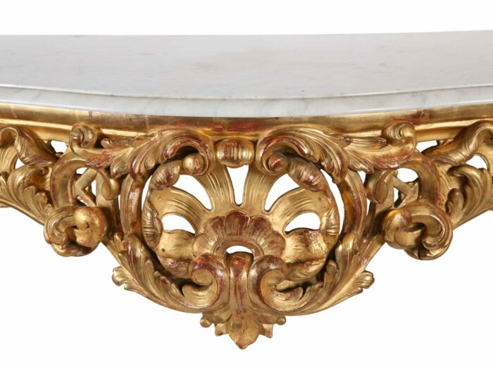 French Antique Gilded Console Table - Image 2