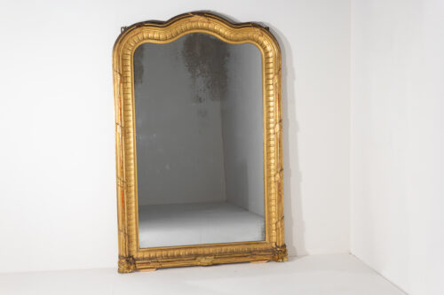 French Antique Giltwood Mirror Curved 2006MLW a 1