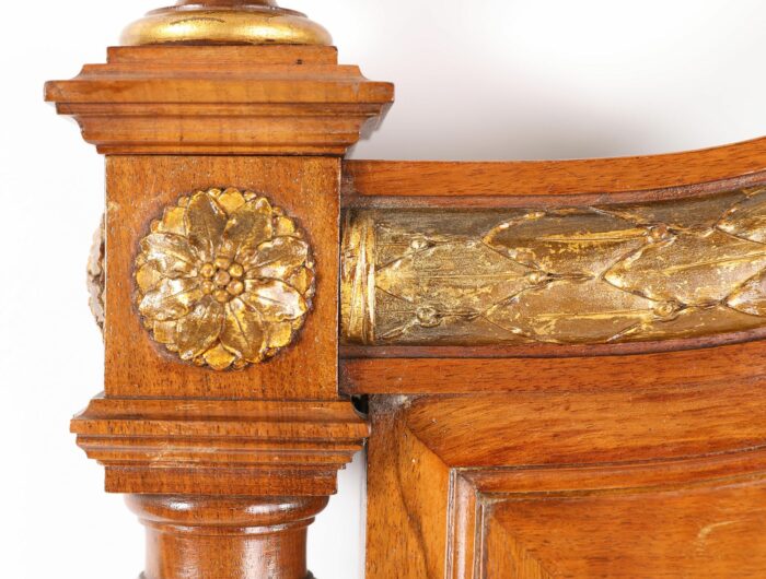 French Antique Parquetry Queen Size Bed - Image 5